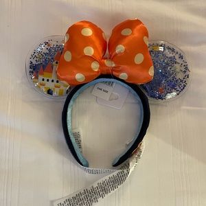 NEW Walt Disney Parks 2023 Minnie Mouse Ears  Headband with Glitter & Castle